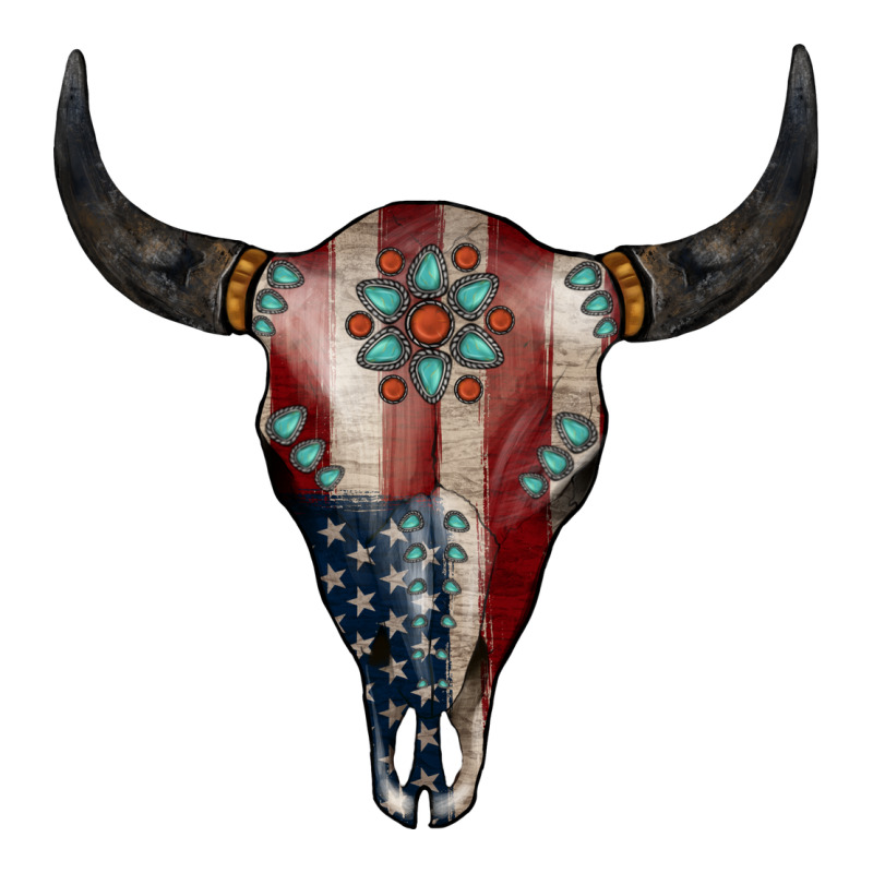 American Bull Skull Gemstone Premium Hoodie by Jasminsmagicworld | Teevron