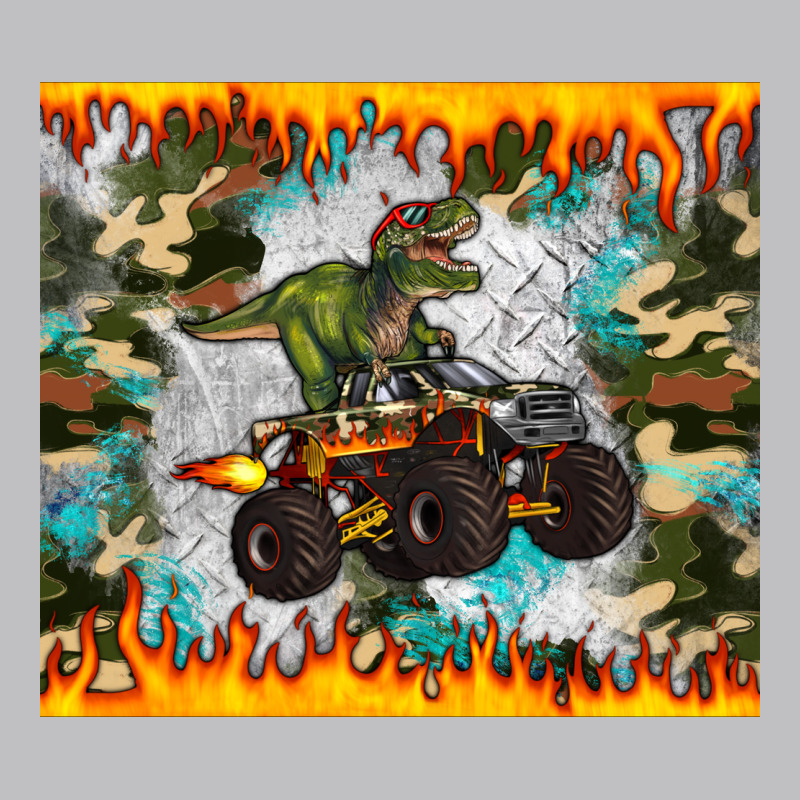 Monster Truck Dinosaur T Rex Tumbler Long Sleeve Tee by Artiststas | Teevron
