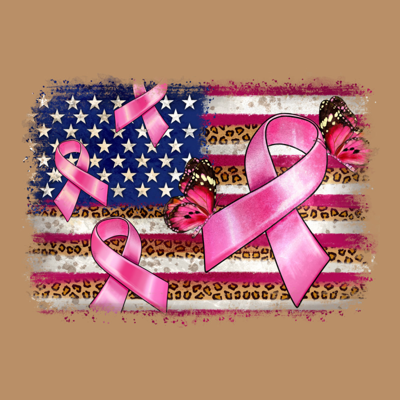 Breast Cancer American Flag Background Vintage Hoodie by BarkalooDesign | Teevron