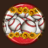 Baseball With Sunflower Round Earrings Heavy Core Tee | Teevron