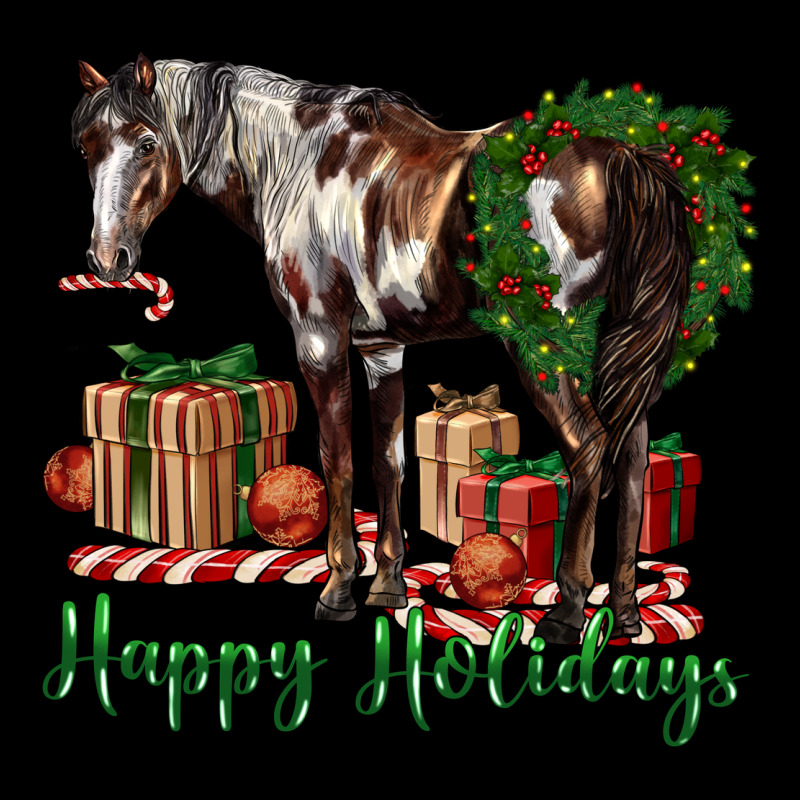 Happy Holidays Mustang Horse Ladies Tee by LillyAllenDesigns | Teevron