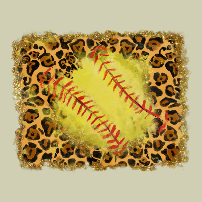 Watercolor Glitter Leopard Softball Background Heavy Core Tee by RanaPortraitStore | Teevron