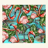 Flamingos With Leaves Premium Hoodie | Teevron