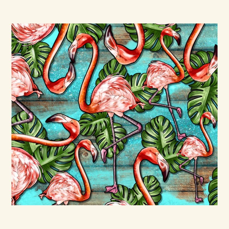 Flamingos With Leaves Premium Hoodie by BarkalooDesign | Teevron