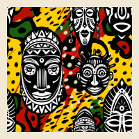 African Masks Colorful Seamless Pattern Premium Tee | Teevron