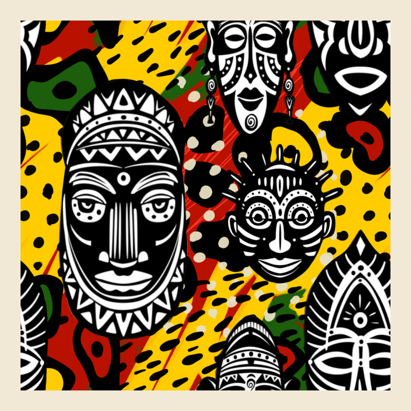 African Masks Colorful Seamless Pattern Premium Tee by BundleAndBundleShop | Teevron