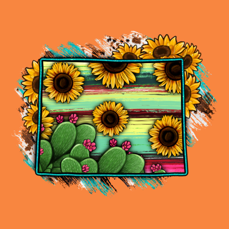 Wyoming Map Sunflower Cactus Serape Premium Sweatshirt by RanaPortraitStore | Teevron