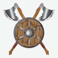 Renaissance Fair Faire Festival Medieval Theme Axe Shield Urban Heavy Tee | Teevron