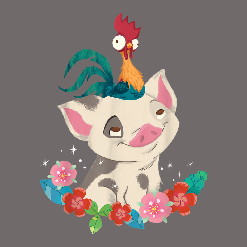 Moana Heihei Rooster Pua Flowers Graphic Urban Heavy Tee by PixelWave | Teevron