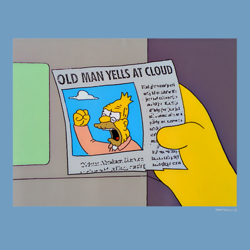 The Simpsons Old Man Yells At Cloud Newspaper V1 Urban Heavy Tee by PixelWave | Teevron