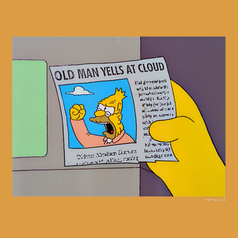 The Simpsons Old Man Yells At Cloud Newspaper V1 Urban Heavy Tee by PixelWave | Teevron