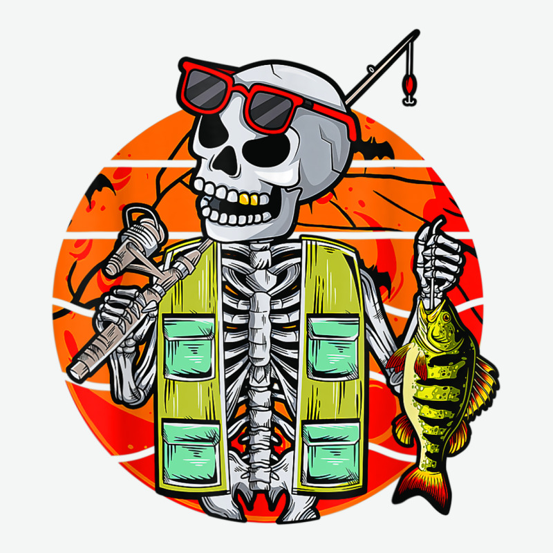Skeleton Fishing Lover Moon Halloween Costume Fish Urban Heavy Tee by Craftify | Teevron