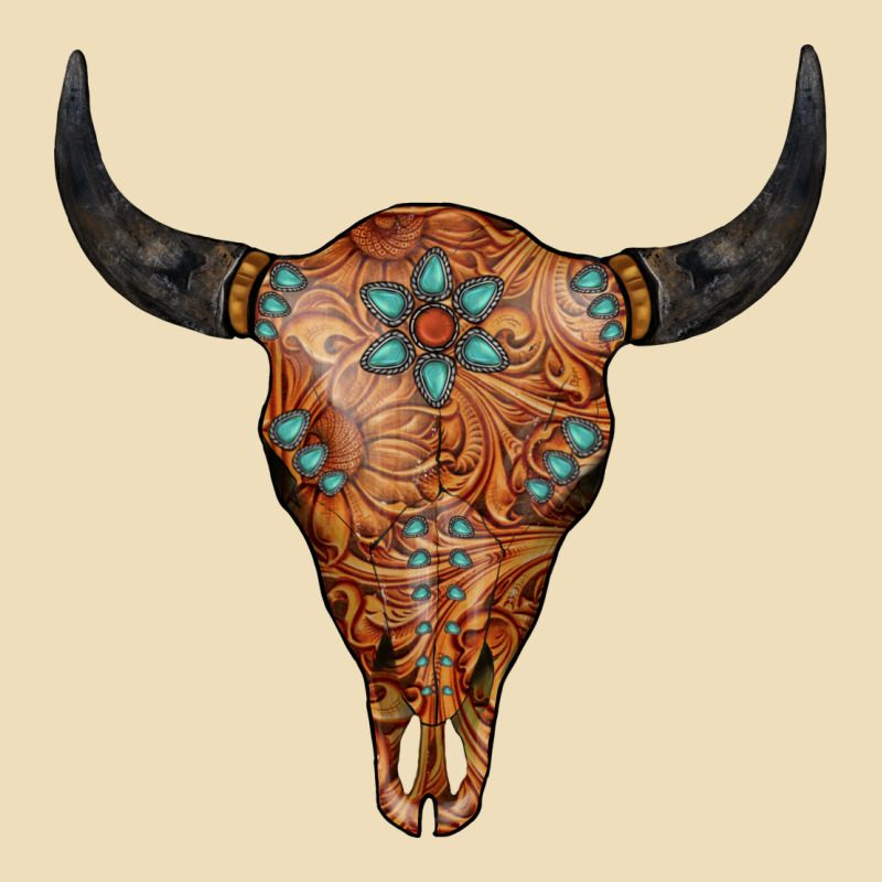 Western Tooled Leather Bull Skull Premium Hoodie by Jasminsmagicworld | Teevron