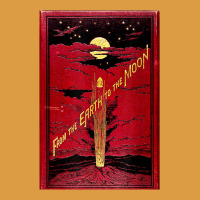 From The Earth To The Moon Jules Verne Book Cover Design Urban Heavy Tee | Teevron