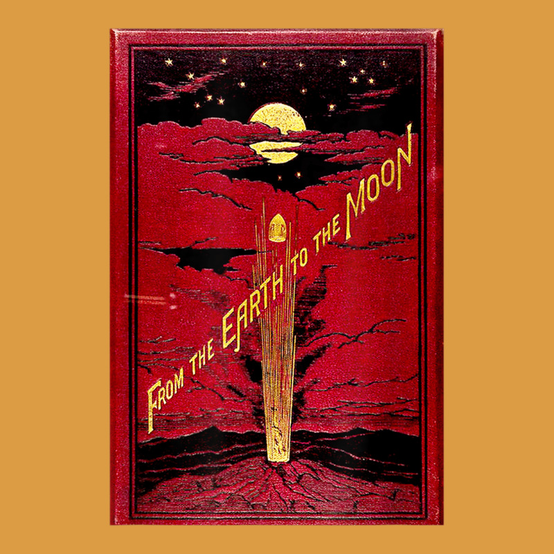 From The Earth To The Moon Jules Verne Book Cover Design Urban Heavy Tee by ArtChic | Teevron