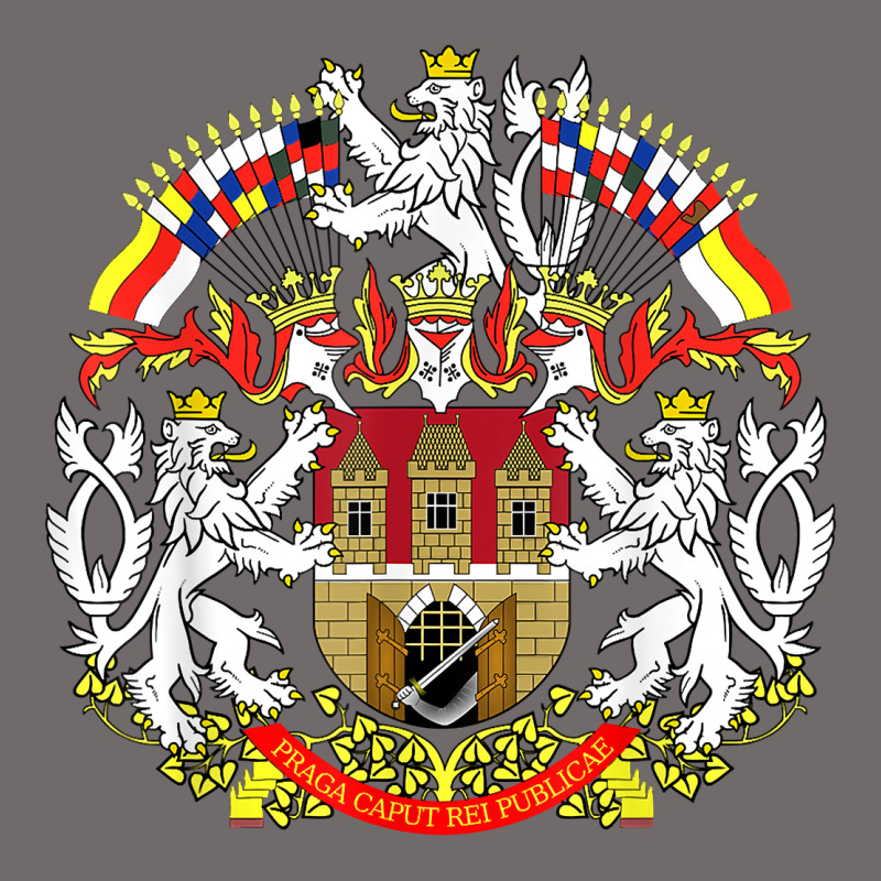 Praha Prague Czech Republic Coat Of Arms Ex Czechoslovakia T Shirt Urban Heavy Tee by ArtChic | Teevron