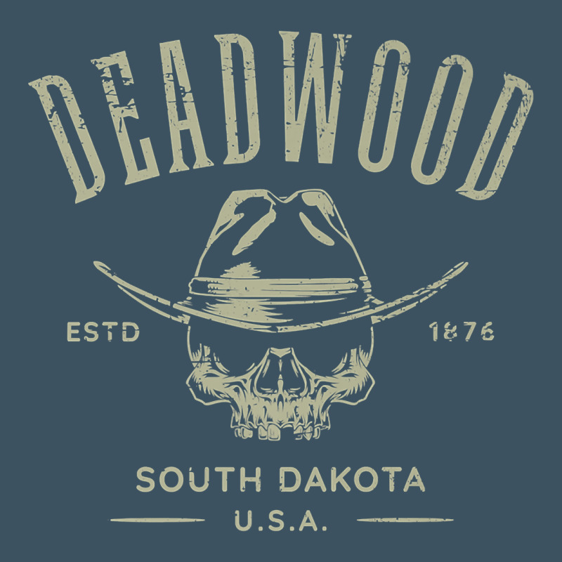 Deadwood South Dakota Usa Distressed Skull Design Souvenir Premium T S Urban Heavy Tee by StudioElite | Teevron