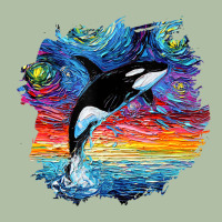 Orca Killer Whale Starry Night Impressionist Dog Art By Aja Urban Heavy Tee | Teevron