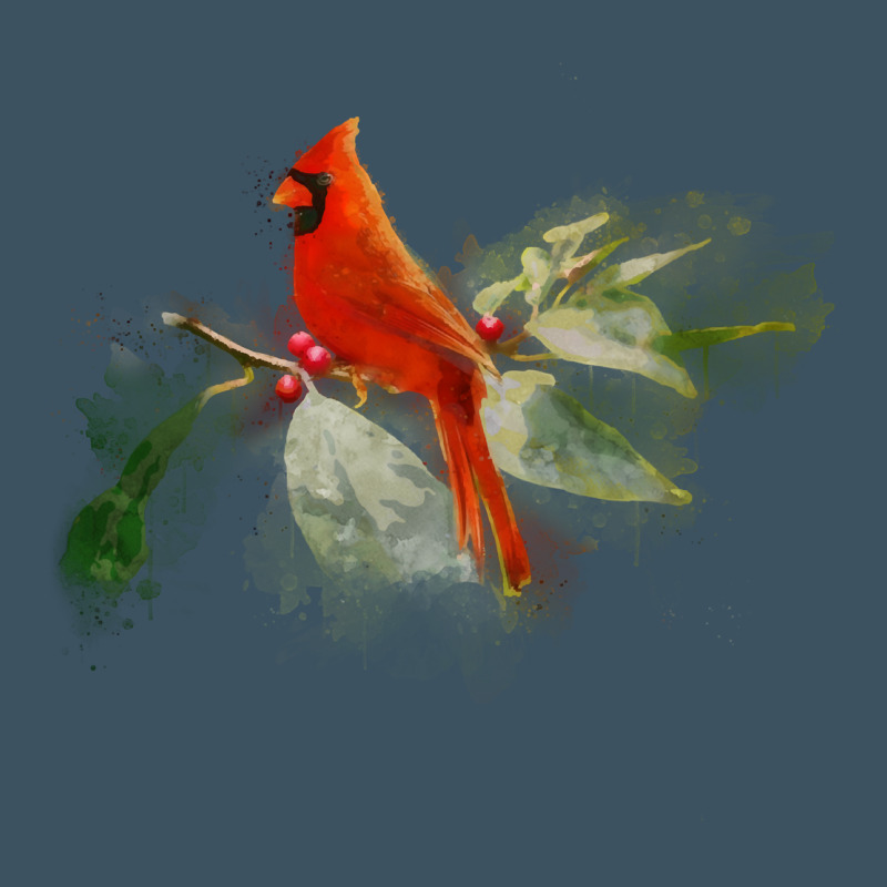 Wild Red Cardinal Bird Long Sleeve Urban Heavy Tee by PixelFlow | Teevron