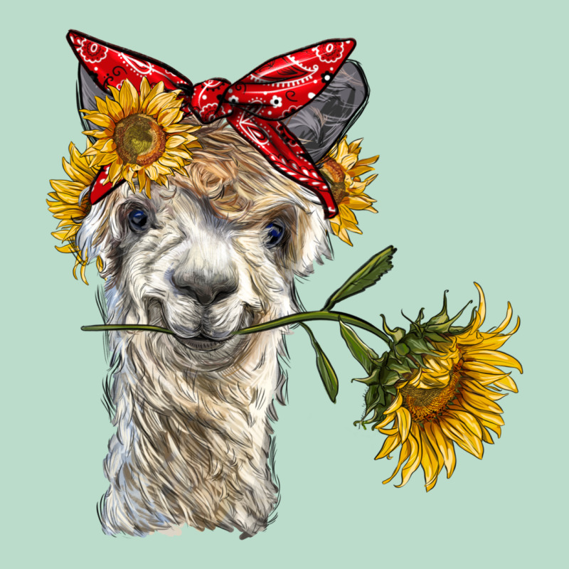 Alpaca With Sunflowers And Bandana Premium Hoodie by BarkalooDesign | Teevron