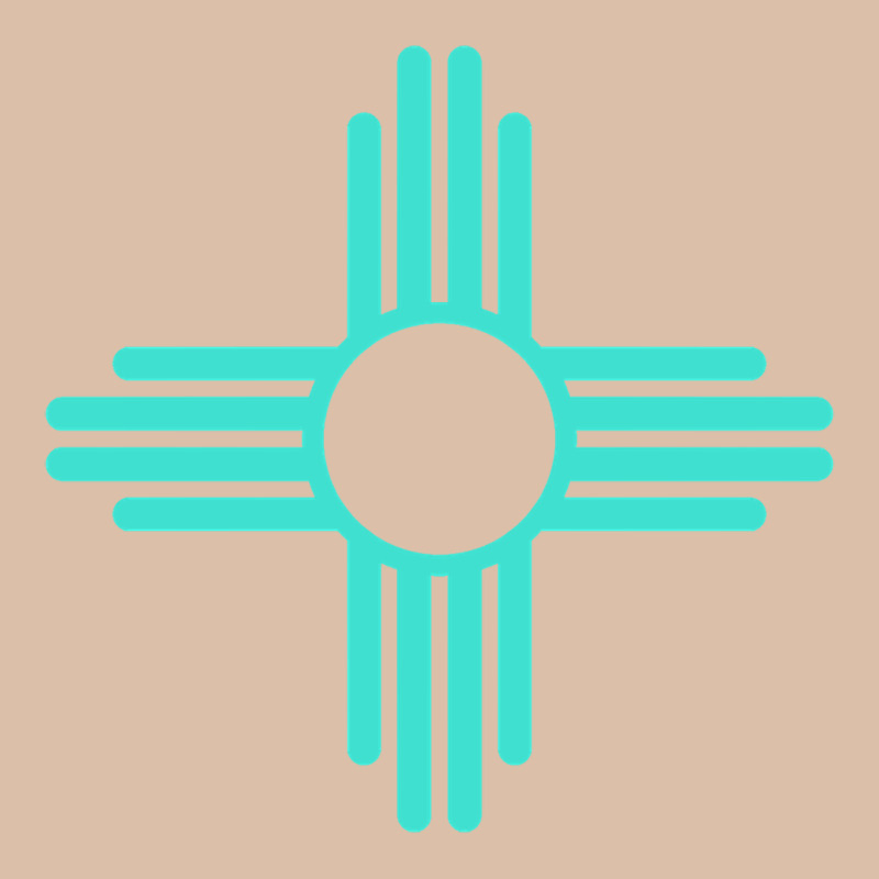 New Mexico Zia Sun In Turquoise Blue Urban Heavy Tee by PixelFlow | Teevron