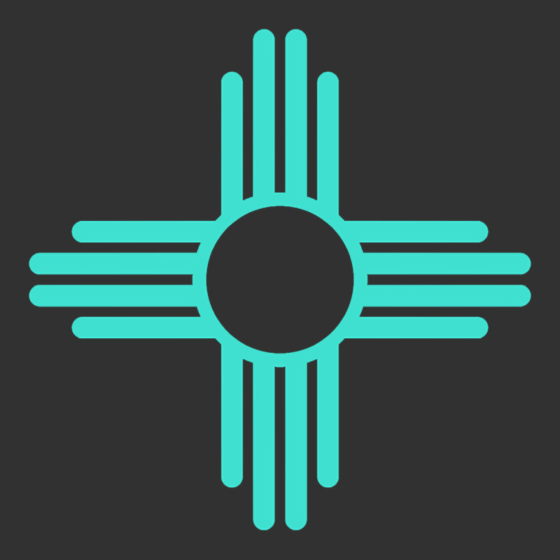 New Mexico Zia Sun In Turquoise Blue Urban Heavy Tee by PixelFlow | Teevron