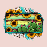 Kansas Map Sunflower Catus Serape Premium Sweatshirt | Teevron