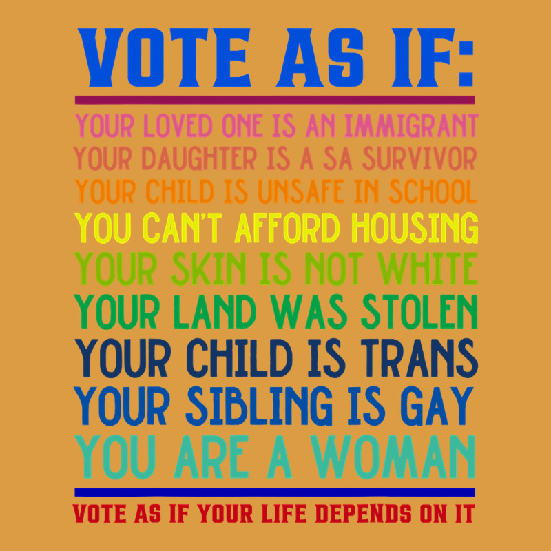 Vote As If Your Life Depends On It Human Rights Urban Heavy Tee by SnappyArt | Teevron