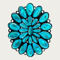 Turquoise Gemstone Jewelny Zipper Hoodie | Teevron