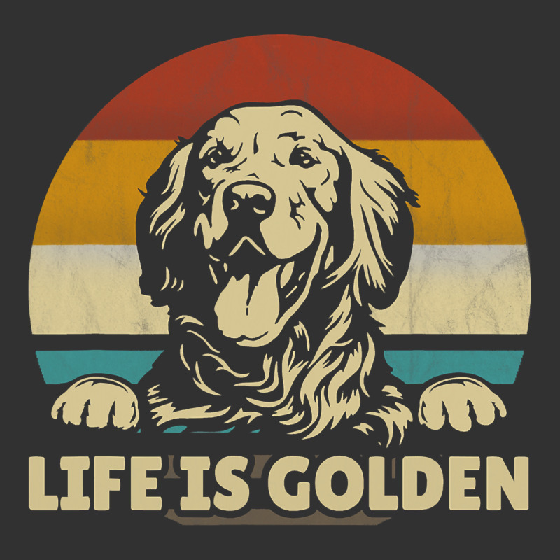 Golden Retriever Dog Life Is Golden Retro Vintage Urban Heavy Tee by ArtMosaic | Teevron