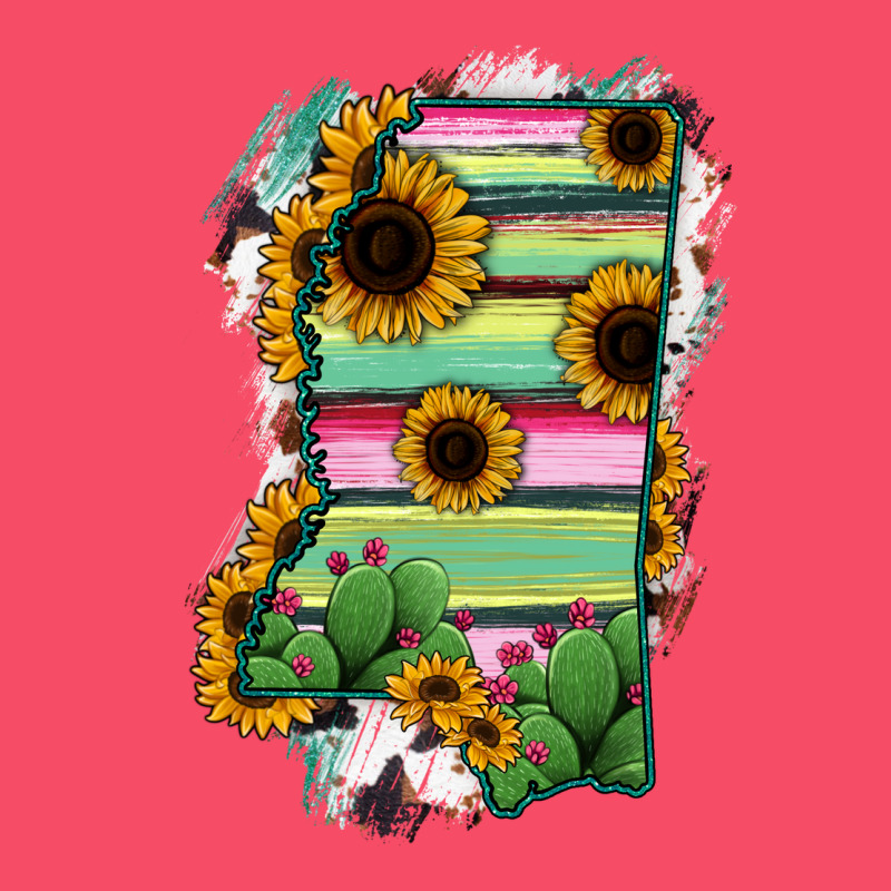 Mississippi Map Sunflower Cactus Serape Premium Sweatshirt by RanaPortraitStore | Teevron
