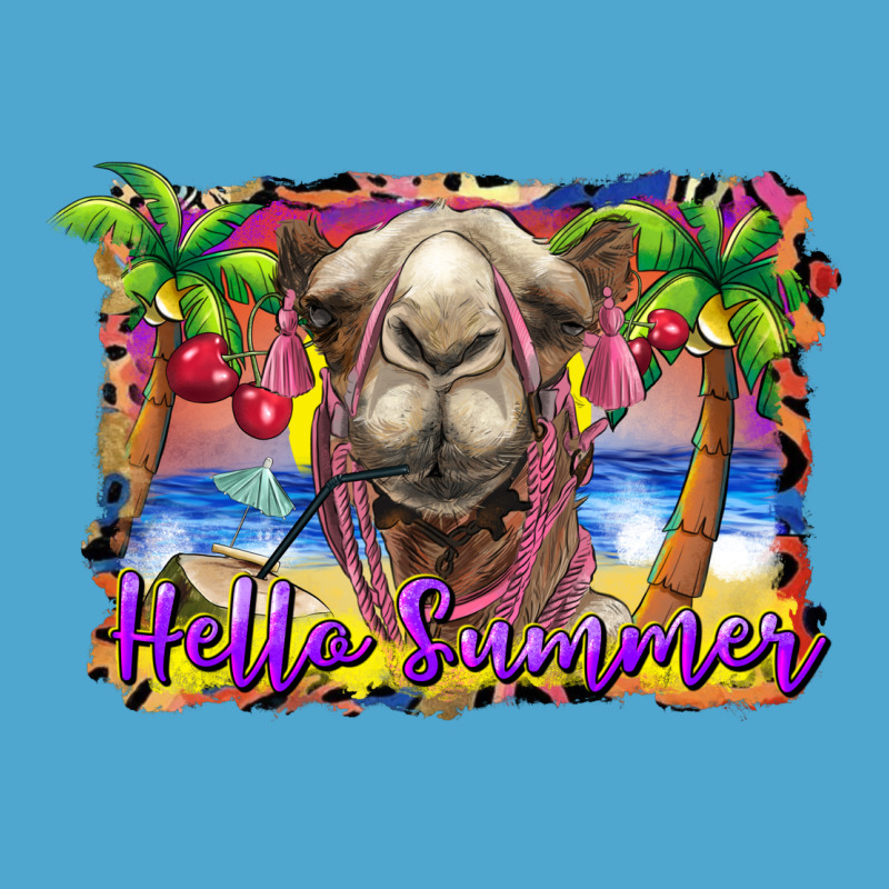 Hello Summer Camel At The Beach Premium Hoodie by BarkalooDesign | Teevron