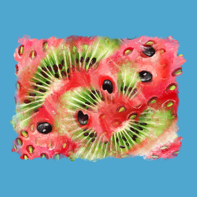 Watermelon Strawberry Kiwi Background Premium Hoodie by BarkalooDesign | Teevron