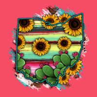 Ohio Map Sunflower Cactus Serape Premium Sweatshirt | Teevron
