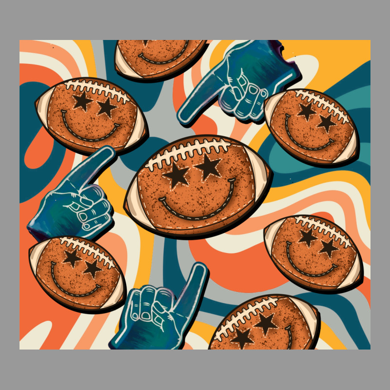 Football Smiley Face Vintage Hoodie by BarkalooDesign | Teevron