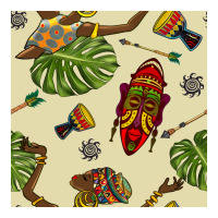 african woman and mask seamless pattern | Teevron