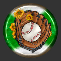 baseball with sunflower round earrings | Teevron