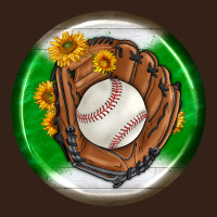 Baseball With Sunflower Round Earrings Heavy Core Tee | Teevron