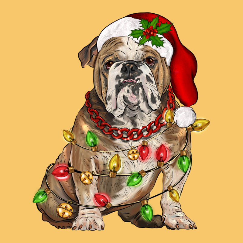 Christmas English Bulldog Vintage Hoodie by BarkalooDesign | Teevron