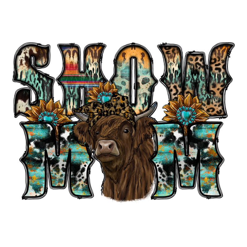 Show Mom Highland Cow Ladies Tee by SublimationCraftShop | Teevron
