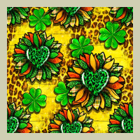 St. Patrick's Sunflower Seamless Pattern Heavy Core Tee | Teevron