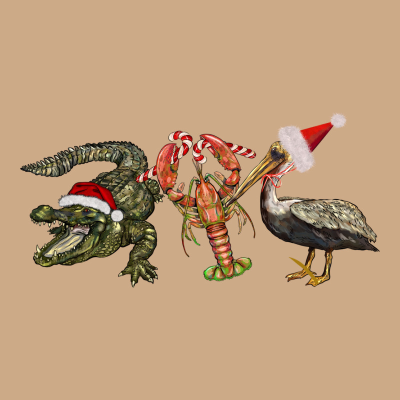 Christmas Alligator Pelican Crawfish Vintage Hoodie by BarkalooDesign | Teevron