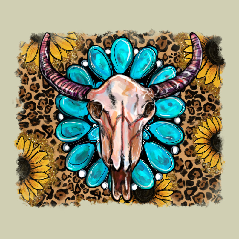 Leopard Sunflowers And Gemstone Skull Heavy Core Tee by RanaPortraitStore | Teevron