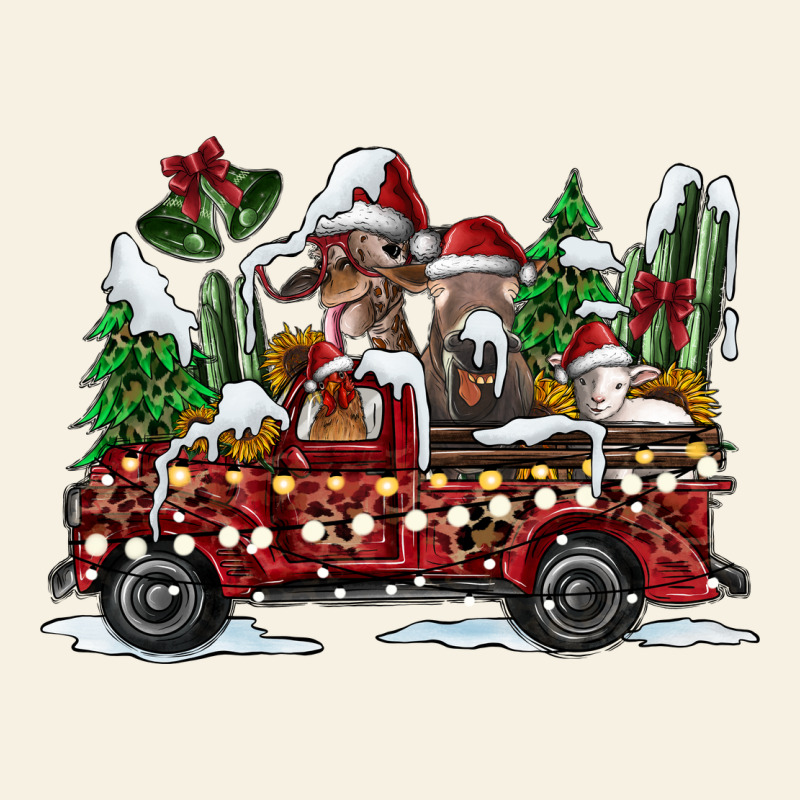 Festive Farm Animal Christmas Truck Vintage Tee by CowhideDigitalArt | Teevron