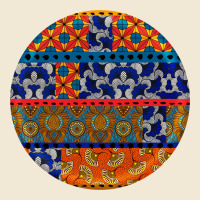 African Fabric Pattern Round Earrings Premium Tee | Teevron