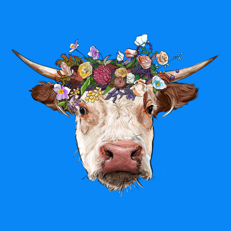 Hereford Cow With Floral Headband Zipper Hoodie by RanaPortraitStore | Teevron