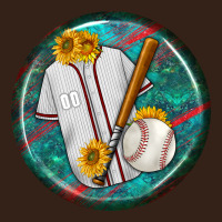 Baseball With Sunflower Round Earrings Heavy Core Tee | Teevron