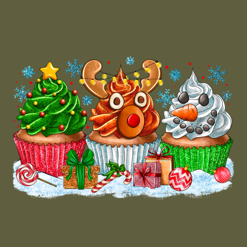 Festive Christmas Cupcakes Vintage Tee by CowhideDigitalArt | Teevron