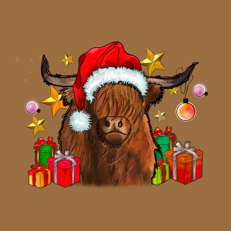 Festive Highland Cow Vintage Tee by CowhideDigitalArt | Teevron