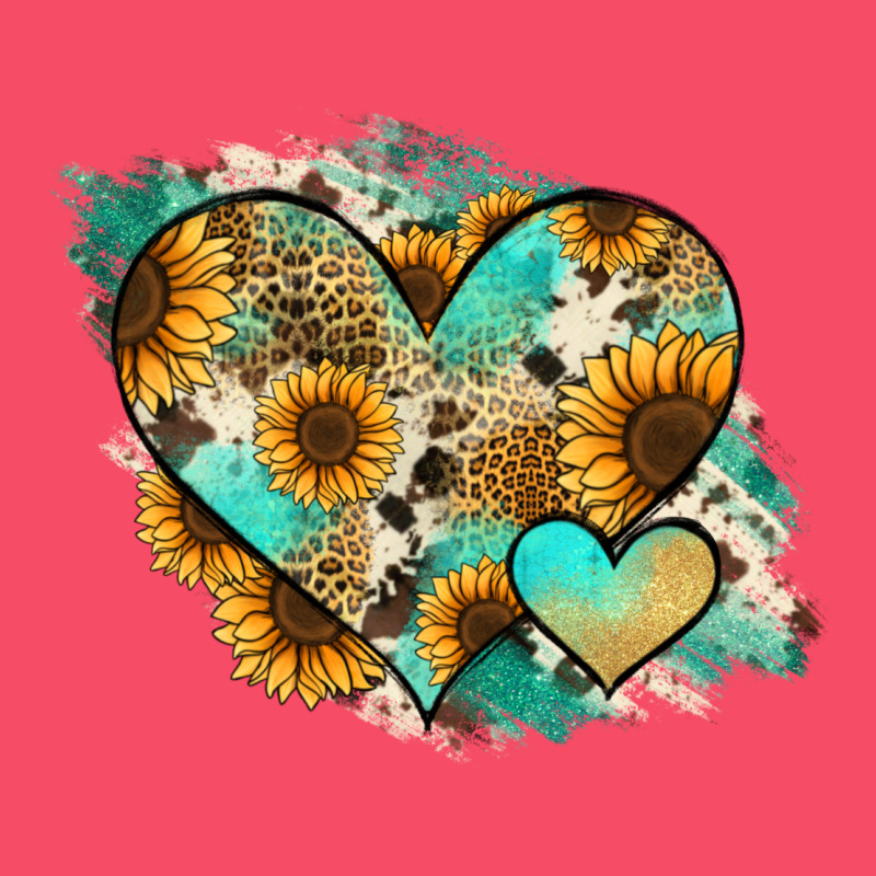 Leopard Sunflower Cowhide Glitter Heart Premium Sweatshirt by RanaPortraitStore | Teevron